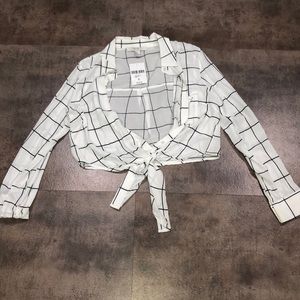 long sleeve plaid blouse